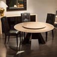 Butterfly Dining Table - Round - Marble with Wooden Pedestal Base - with Lazy Susan - Variation Available