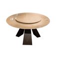Butterfly Dining Table - Round - Marble with Wooden Pedestal Base - with Lazy Susan - Variation Available