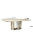 Cage Dining Table - Marble with Metal Pedestal Base - Variation Available