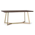 Caltan Dining Table - 6 Seater - 170cm - Walnut Mango Wood and Gold - Geometric