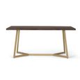 Caltan Dining Table - 6 Seater - 170cm - Walnut Mango Wood and Gold - Geometric