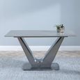 Camilla 6 Seater Grey Ceramic Dining Table with V Base - 140cm
