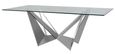 Carlox Dining Table - 8 Seater - 200cm - Glass with Chrome Base