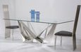 Carlox Dining Table - 8 Seater - 200cm - Glass with Chrome Base