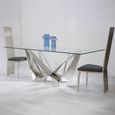 Carlox Dining Table - 8 Seater - 200cm - Glass with Chrome Base