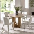 Cellini Dining Table - 4 Seater - 120cm - Round - Pedestal - Oak Effect