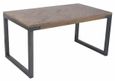 Chevron Mango Wood 4 Seater Dining Table - Brushed Gunmetal Base