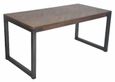 Chevron Mango Wood 6 Seater 180cm Dining Table - Brushed Gunmetal Base