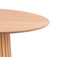 Christo Dining Table - 4 Seater - Round - Slatted Pedestal - 120cm - Oak