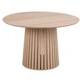 Christo Dining Table - 4 Seater - Round - Slatted Pedestal - 120cm - White Oak