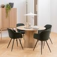 Christo Dining Table - 4 Seater - Round - Slatted Pedestal - 120cm - White Oak