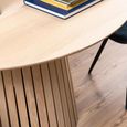 Christo Dining Table - 4 Seater - Round - Slatted Pedestal - 120cm - White Oak