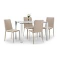 Clearance - Enzo Glass and Chrome 4 Seater Dining Table - A322