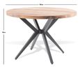 Clearance - Merino 120cm Industrial Acacia Wood Round Dining Table