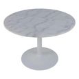 Clearance - Tarifa White Marble 2 Seater Round Dining Table - 110cm - FSS16420