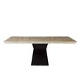 Clepsy Dining Table - Marble with Wooden Pedestal Base - Variation Available