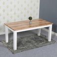 Coastal White and Wood 6 Seater Dining Table