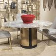 Compass Dining Table - Round Pedestal - Marble - Variation Available