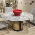 Compass Dining Table - Round Pedestal - Marble - Variation Available