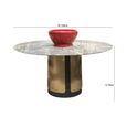 Compass Dining Table - Round Pedestal - Marble - Variation Available