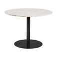 Corby Round Dining Table - 4 Seater - 105cm - White Marble Effect and Black