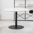 Corby Round Dining Table - 4 Seater - 105cm - White Marble Effect and Black