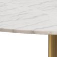 Corby Round Dining Table - 4 Seater - 105cm - White Marble Effect and Gold