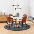Corby Round Dining Table - 4 Seater - 105cm - White Marble Effect and Gold