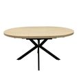 Dalton Light Oak 4-6 Seater Round Extending Dining Table with Spider Legs - 120cm-160cm