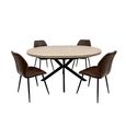 Dalton Light Oak 4-6 Seater Round Extending Dining Table with Spider Legs - 120cm-160cm