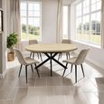 Dalton Light Oak 4-6 Seater Round Extending Dining Table with Spider Legs - 120cm-160cm