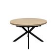 Dalton Light Oak 4-6 Seater Round Extending Dining Table with Spider Legs - 120cm-160cm