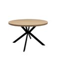 Dalton Light Oak 4 Seater Round Dining Table with Spider Legs - 120cm