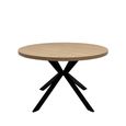 Dalton Light Oak 4 Seater Round Dining Table with Spider Legs - 120cm