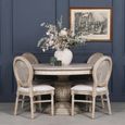Distressed White Cedar Pedestal Dining Table - Round - 6 Seater - 145cm