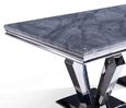 Dolce 8 Seater Grey Marble and Chrome Dining Table - Sizes Available