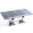 Dolce 8 Seater Grey Marble and Chrome Dining Table - Sizes Available