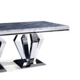 Dolce 8 Seater Grey Marble and Chrome Dining Table - Sizes Available