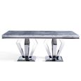 Dolce 8 Seater Grey Marble and Chrome Dining Table - Sizes Available