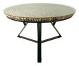 Driftwood 4 Seater Round Dining Table - Glass Top