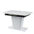 Dutton 4-6 Seater White Ceramic Extending Dining Table with Pedestal Base - 130cm-170cm
