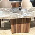 Empire Dining Table - Marble with Wooden Pedestal Base - Variation Available