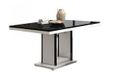Enna Black and White 6 Seater Pedestal Dining Table