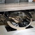 Eye Dining Table - Boxed Edge - Marble with Chrome Pedestal Base - Variation Available