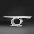 Eye Dining Table - Boxed Edge - Marble with Chrome Pedestal Base - Variation Available