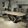Eye Dining Table - 8 Seater - 220cm - Curved Edge - Marble with Chrome Pedestal Base - Variation Available