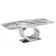 Eye Dining Table - 8 Seater - 220cm - Curved Edge - Marble with Chrome Pedestal Base - Variation Available