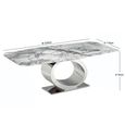 Eye Dining Table - 8 Seater - 220cm - Curved Edge - Marble with Chrome Pedestal Base - Variation Available