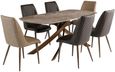 Fendi Brown Sintered Stone 6 Seater Oval Dining Table - 180cm