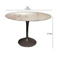 Flute Dining Table - Round - Marble with Metal Pedestal Base - Variation Available